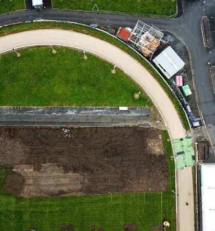 A view of the grounds being dug up ahead of the new astro surface 9/6/2022