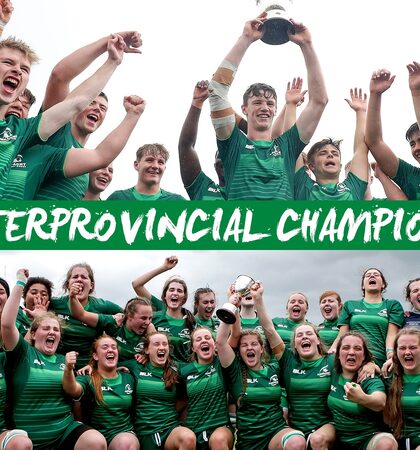 The Connacht Eagles team stand for the National Anthem 16/3/2019