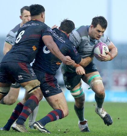 Quinn Roux with Michael Faleafa and Johan van Heerden 8/12/2018