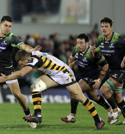 Tiernan OÕHalloran, JP Cooney, Quinn Roux and Tom McCartney with Jimmy Gopperth 17/12/2016