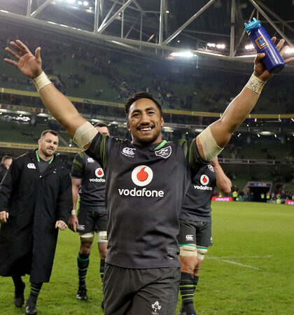 Bundee Aki celebrates after the game 11/11/2017