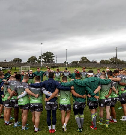 The Connacht team huddle 28/8/2018