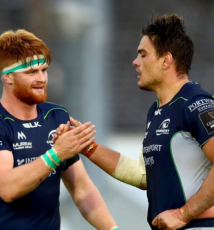 Sean O’Brien and Quinn Roux celebrate 22/9/2018