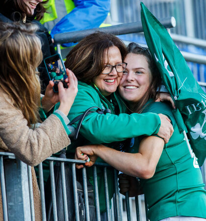Beibhinn Parsons after the game with her mother Evelyn 18/11/2018