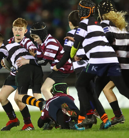 Half-time mini rugby between Creggs RFC and Carrick on Shannon RFC 16/2/2019