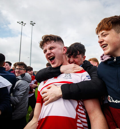 Conor Rohan celebrates with class mates after the game 28/2/2019
