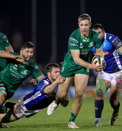 Kyle Godwin and Colby Fainga'a with Giovanni Pettinelli 22/3/2019