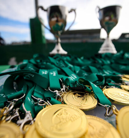 A view of the winners medals 27/3/2019