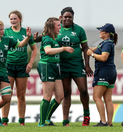 Connacht players celebrate after the game 24/8/2019