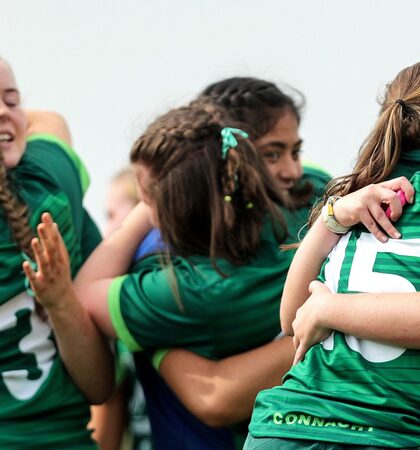 Connacht players celebrate after the game 24/8/2019