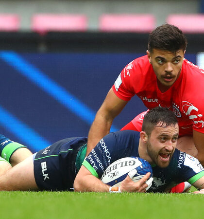 Caolin Blade scores his sides second try despite Romain Ntamack 23/11/2019