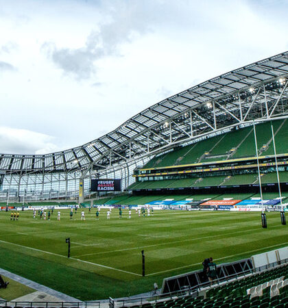 A view of the Aviva Stadium before the game 23/8/2020