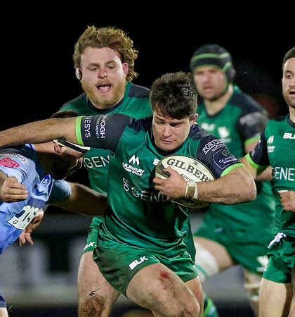 Liam Belcher tackles Dave Heffernan 20/2/2021