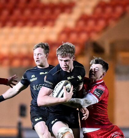 Niall Murray tackled by Tom Rogers 22/3/2021