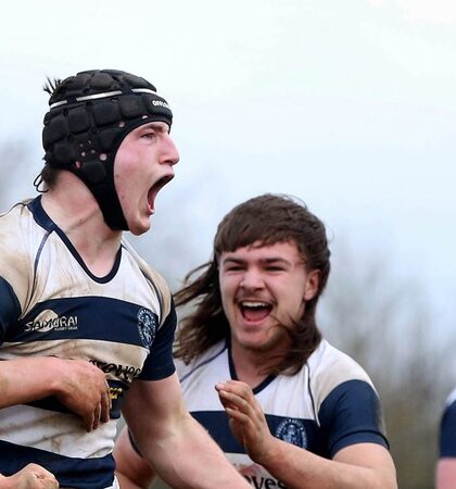 Aaron Platt celebrates scoroing his side’s second try 2/3/2022