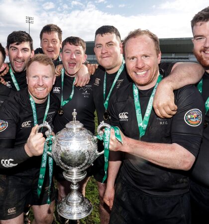 The Connemara team celebrate as Bank of Ireland Junior Champions 17/4/2022