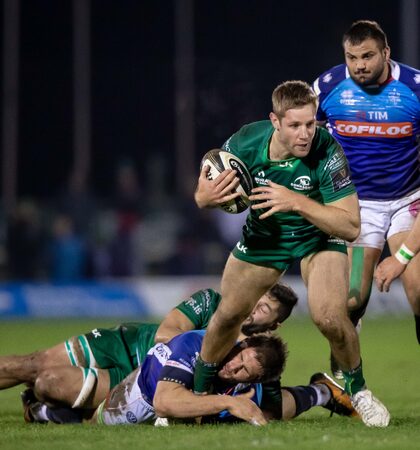 Kyle Godwin and Colby Fainga'a with Giovanni Pettinelli 22/3/2019